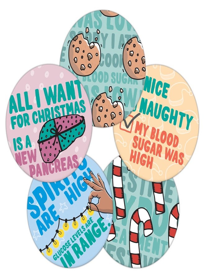 RockaDex Christmas Design Adhesive Patches 5 Mix Pack Compatible with Dexcom, Libre, Medtronic and Omnipod - Manufactured by a Type 1 Family. (Full Circle no Inner Cut) - Image 5